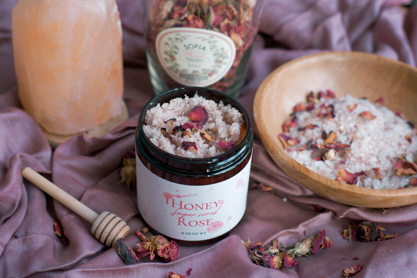 Honey + Rose organic sugar scrub
